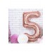 100 Cm Rose Gold Büyük Folyo 5 Yaş Rakam Balon 40inc
