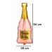 Bride to Be Yazılı Şampanya Folyo Balon Rose Gold Pembe Bekarlığa Veda Şişe Nedime Süsleme 94x38 Cm