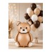 Ayıcıklı Folyo Balon Seti 9’lu Bej Kahverengi Beyaz Balon Demeti Baby Shower Doğum Günü Parti Süsü