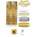 Gold Happy Bırthday Full Yetişkin Parti Set Gold Beyaz Gri Metalik Balon Zincir Gold Arka Fon