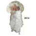 1 Noel Baba Şapka-1 Sakal Set:kırmızı Yılbaşı Şapkası Uzun Beyaz Kıvırcık Gür(YETİŞKİN-ÇOCUK) Sakalı
