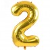 1 Adet Rakam Folyo Balon 2 Rakamı Büyük Boy Balon Altın Sarısı /Dore 100CM