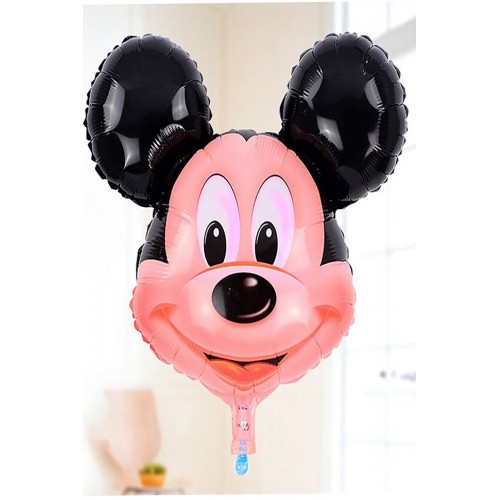 1 Adet Siyah Mavi Mickey Mouse Folyo Şekilli Uçan Balon