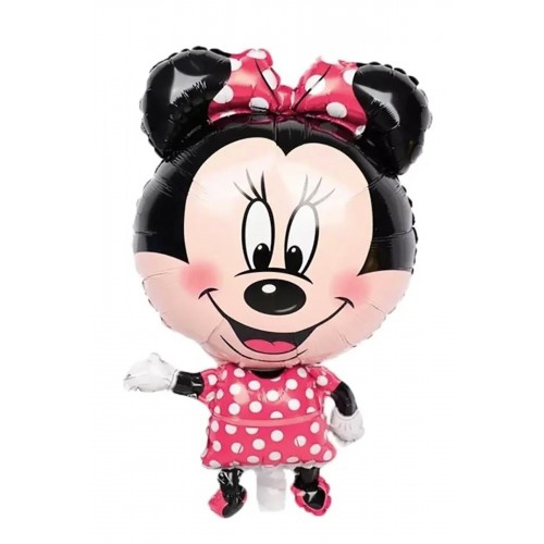 1 Adet Siyah Pembe Minnie Mouse Folyo Şekilli Uçan Balon