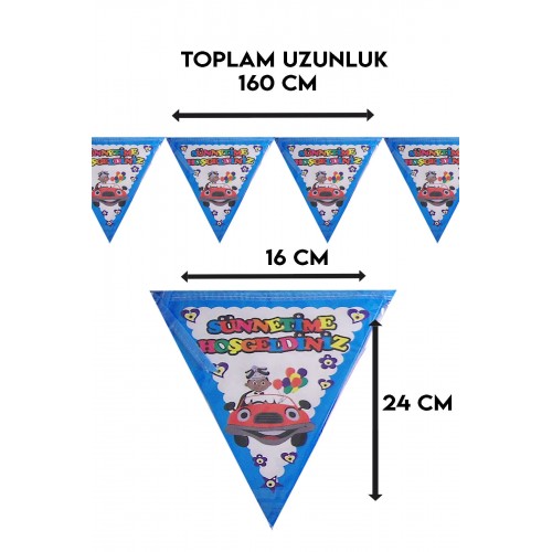 1 Adet Sünnet Nazar Maşallah Bayrak Flama Beyaz Erkek Süs Malzemeleri Sünnet 2.2 Mt