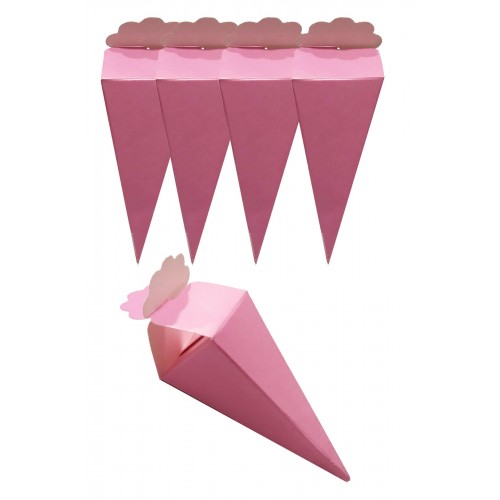 25 Adet Pembe Kız Bebek Cinsiyet Baby Shower Külah Lokumluk Şekerlik Hediye Kutusu