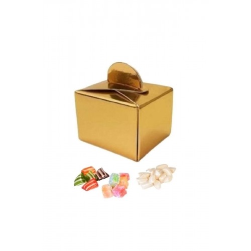 50 Adet Gold Renk Lokum Ve Şeker Kutusu Altın Sarısı