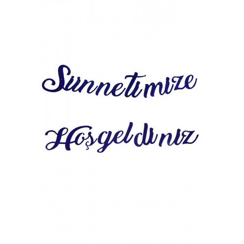 Lacivert Sünnetimize Hoşgeldiniz Kaligrafik Ipe Dizili Banner Uzar Yazı Sünnet Oda Süsleme 2,5metre
