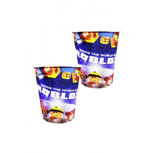 8'li Roblox Konsepti Karton Parti Bardağı Roblox Temalı Bardak