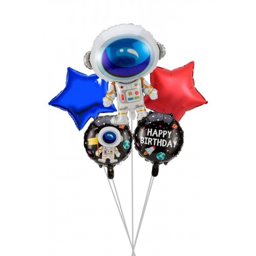 Uzay Temalı Astronot Folyo Balon Seti 5 Li