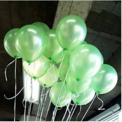 25 adet Metalik Sedefli Parlak Açık Yeşil Balon (Helyumla Uçan)