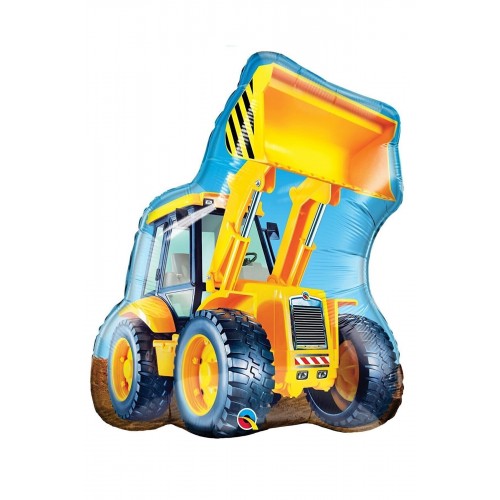 1 Adet Iş Makineleri Dozer Kepçe Folyo Balon Inşaat Doğum Günü Büyük Parti Balonu 60cmx52cm