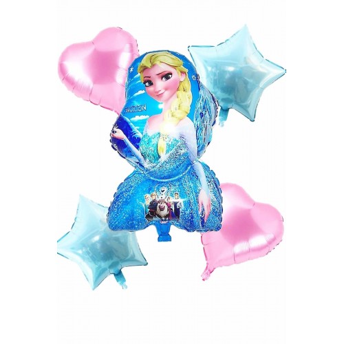 5 Adet Elsa Anna Frozen Karlar Ülkesi Kraliçesi Folyo Balon Seti