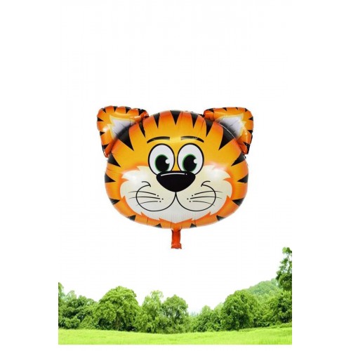 Büyük Kaplan Kafa 55CM Folyo Balon Safari Tema Hayvan Orman Serisi