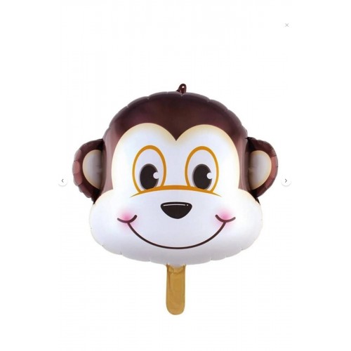 Büyük Maymun Kafa 55CM Folyo Balon Safari Tema Hayvan Orman Serisi
