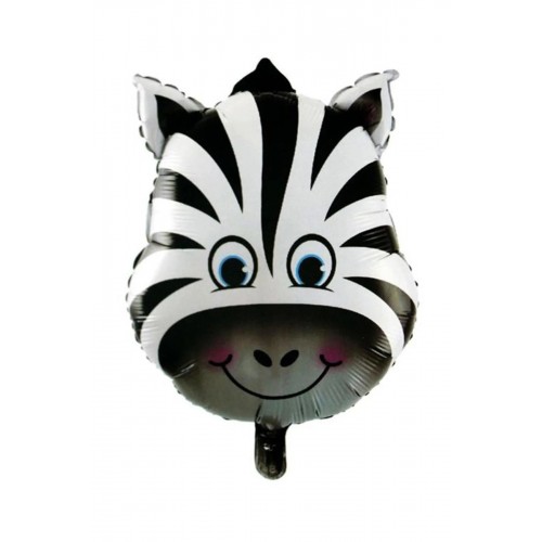Büyük Zebra Kafa 55CM Folyo Balon Safari Tema Hayvan Orman Serisi