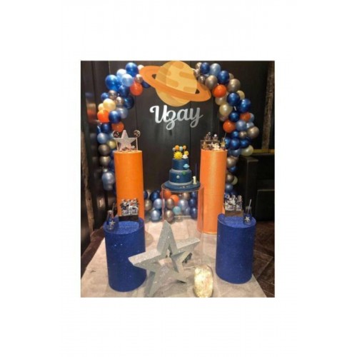 Uzay Balon Uzay Temalı Balon Zincir Set Uzay Konsept Parti Balon