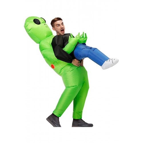 Yetişkin Şişme Uzaylı Kaçırıyor Kostümü Komik Cadılar Bayramı Kostümleri Cosplay Yılbaşı Halloween