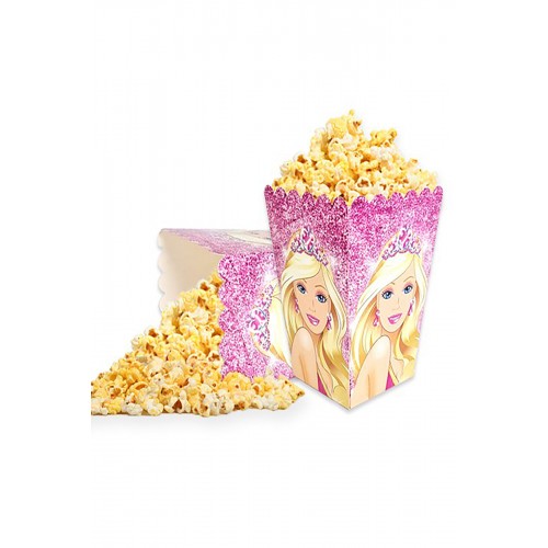 Barbie 8 Adet Barbie Mısır Kutusu, Barbie Doğum Günü Konsept Set Süsleri Popcorn, Cips Kutusu