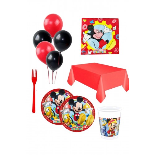 16 Kişilik Mickey Mouse Doğum Günü Parti Seti Malzemeleri Miki Süsleme