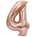 100 Cm Rose Gold Büyük Folyo 4 Yaş Rakam Balon 40inc
