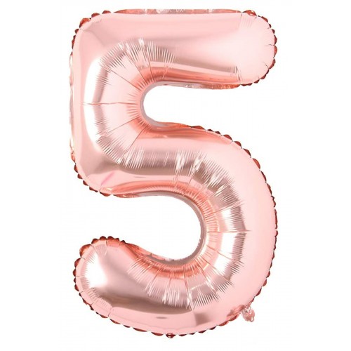100 Cm Rose Gold Büyük Folyo 5 Yaş Rakam Balon 40inc 100 Cm Rose Gold Büyük Folyo 5 Yaş Rakam Balon 40inc