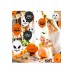 50 Adet Cadılar Bayramı Balkabağı Boo Baskılı Balon Halloween Parti Balonu Turuncu Siyah