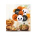 50 Adet Cadılar Bayramı Balkabağı Boo Baskılı Balon Halloween Parti Balonu Turuncu Siyah