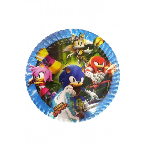 8 Adet Sonic 23 cm Tabak , Doğum Günü Parti Malzemesi