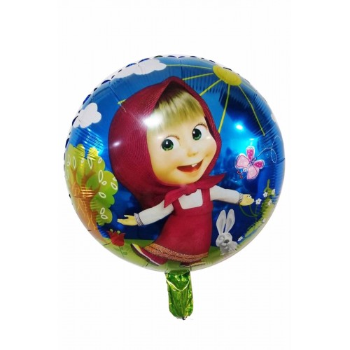 1 Adet Pembe Maşa ve Koca Ayı Folyo Şekilli Uçan Balon