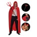 3 Parça Halloween Şeytan Kostüm Set: Işıklı Boynuz Tac , Kırmızı Pelerin , Zebani Şeytan Çatalı