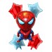 5 Adet Spiderman Baskılı Folyo Balon Seti, Örümcek Adam Konsepti