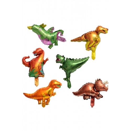6'lı Folyo Balon Seti 37 Cm 6 Adet Dinazor Folyo Balon Seti