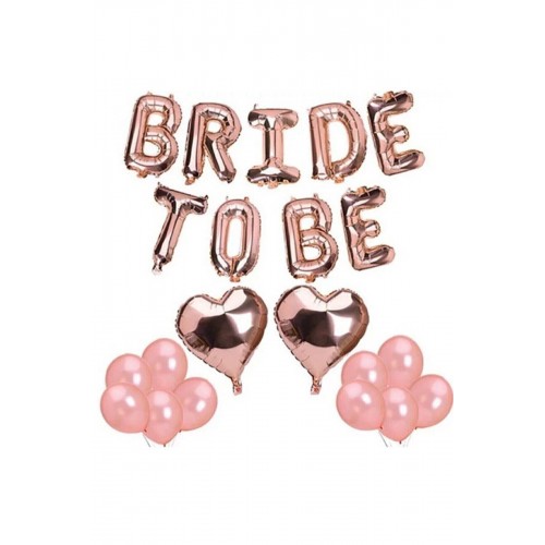 Bride To Be Folyo Balon Seti Bekarlığa Veda Bride Partisi Kalp Folyo Balon Süsleme Rose Gold Büyük