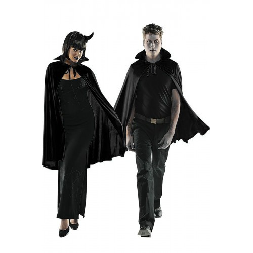 Cadılar Bayramı Yakalı Siyah Pelerin Halloween Cellat Vampir Kostüm Parti Pelerini Kostüm 90 Cm