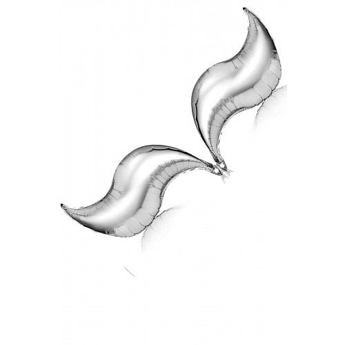 Gümüş Gri Deniz Kızı Kuyruk Folyo Balon 90cm x 25cm