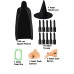 Halloween 120cm Kapşonlu Pelerin Cadı Şapka+Burun+Çene+Tırnak+Diş 6 Parça Kostüm Set