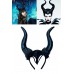  Halloween Siyah Pelerin Malefiz Boynuz Taç Set, Cadılar Bayramı Maleficent Kostüm Yetişkin Ve Çoçuk