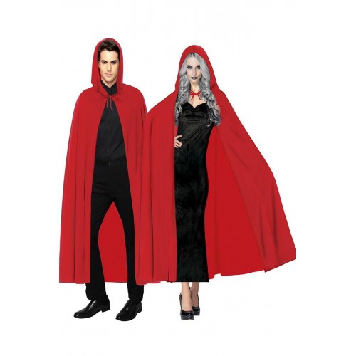 Kapuşonlu Kırmızı Pelerin Yetişkin Çocuk 120cm Şeytan Kırmızı Başlıklı Kız Halloween Yıl Sonu Kostüm