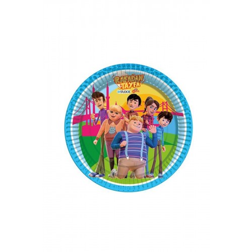 Rafadan Tayfa Temalı Karton Tabak 8'li 23 cm