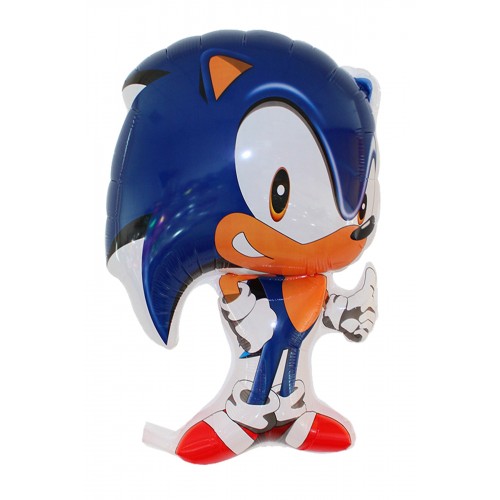 Sonic Boom Folyo Balon Süper Sonik Temalı Parti Balonu Sonik Doğum Günü 65x48cm