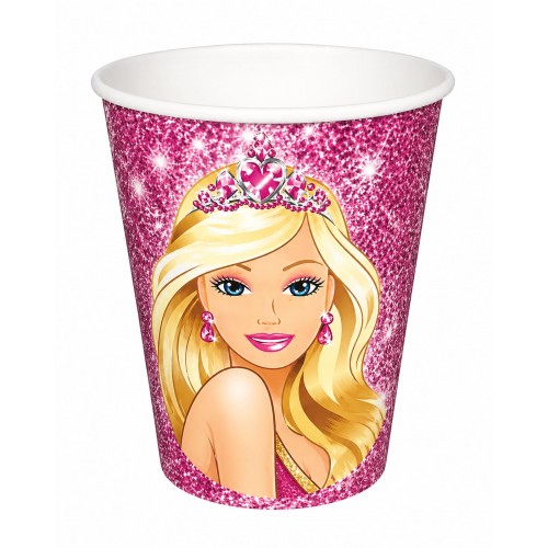 8 Adet Barbie 220 cc Karton Bardak, Doğum Günü Partisi