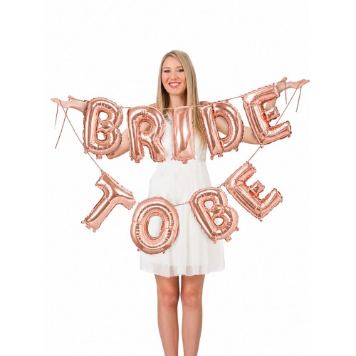 Rose Gold Bride To Be Harf Folyo, Balon Bekarlığa Veda Partisi