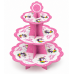 3 Katlı Pembe Unicorn Cupcake Standı Muffin Kek Sunumluk Parti Servis Standı