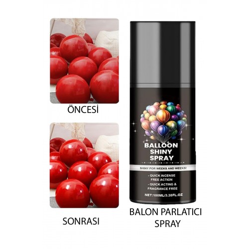 1 Adet Mat Balon Parlatıcı Sprey -Parlaklık Spreyi  Balon Parlatıcı Sprey 400 ml