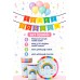 8 Kişilik Gökkuşağı Bulut Konseptli Doğum Günü Parti Seti Rengarenk Pastel Makaron Renkler Balon Set