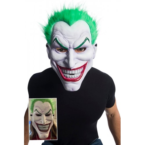 Cadılar Bayramı Joker Maske Yeşil Saçlı Korkuç Halloween Parti Maskesi Yetişkin Çocuk 31 cm