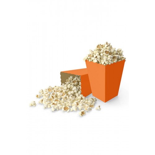 Turuncu Popcorn Kutusu (mısır, Cips Kutusu) 8 Adet