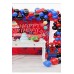 50'li Örümcek Adam Balon Seti Spiderman 20 Lacivert 15 Kırmızı 15 Siyah + 1 Zincir + 1 Sticker Parti