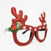 Yılbaşı Taşlı Peluş Geyik Boynuzlu Kırmızı Gözlük Noel Parti Gözlüğü